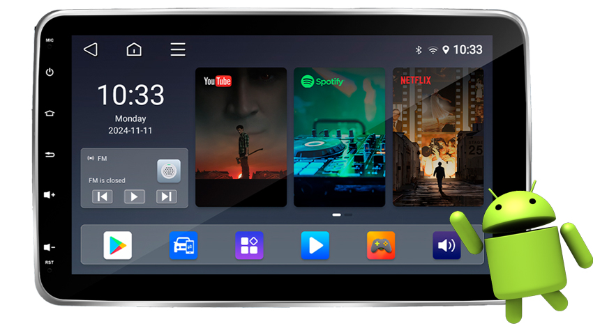 Tela de Encosto de Cabeça Android 10" - RS-1016BR Pro Line